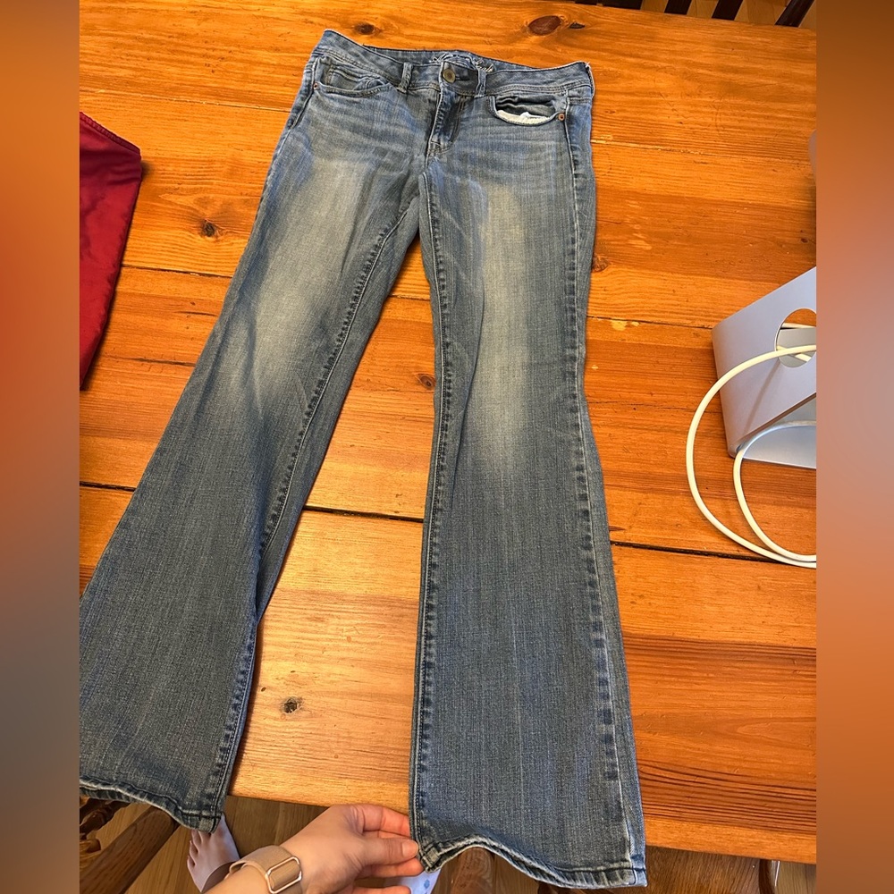 American Eagle Outfitters Blue Flare Wide Leg Jeans